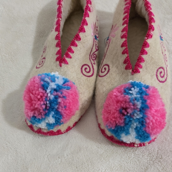 Minas Greek Hand Made Slippers Women's US Size 8 Wool Leather Colorful Moccasin - Picture 2 of 9